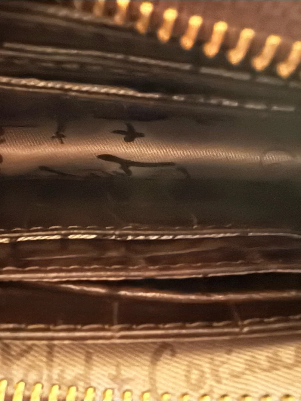 NWT!!🔥 Foley & Corinna Framed Brown Croc bossed Wristlet--Ret $95